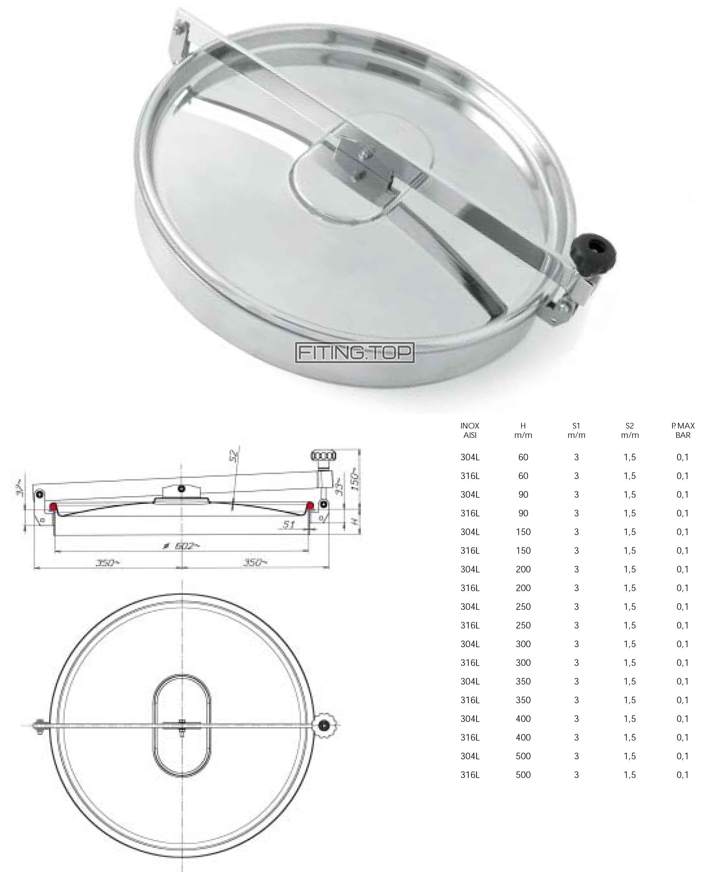купить люк нержавеющий круглый 600 цена